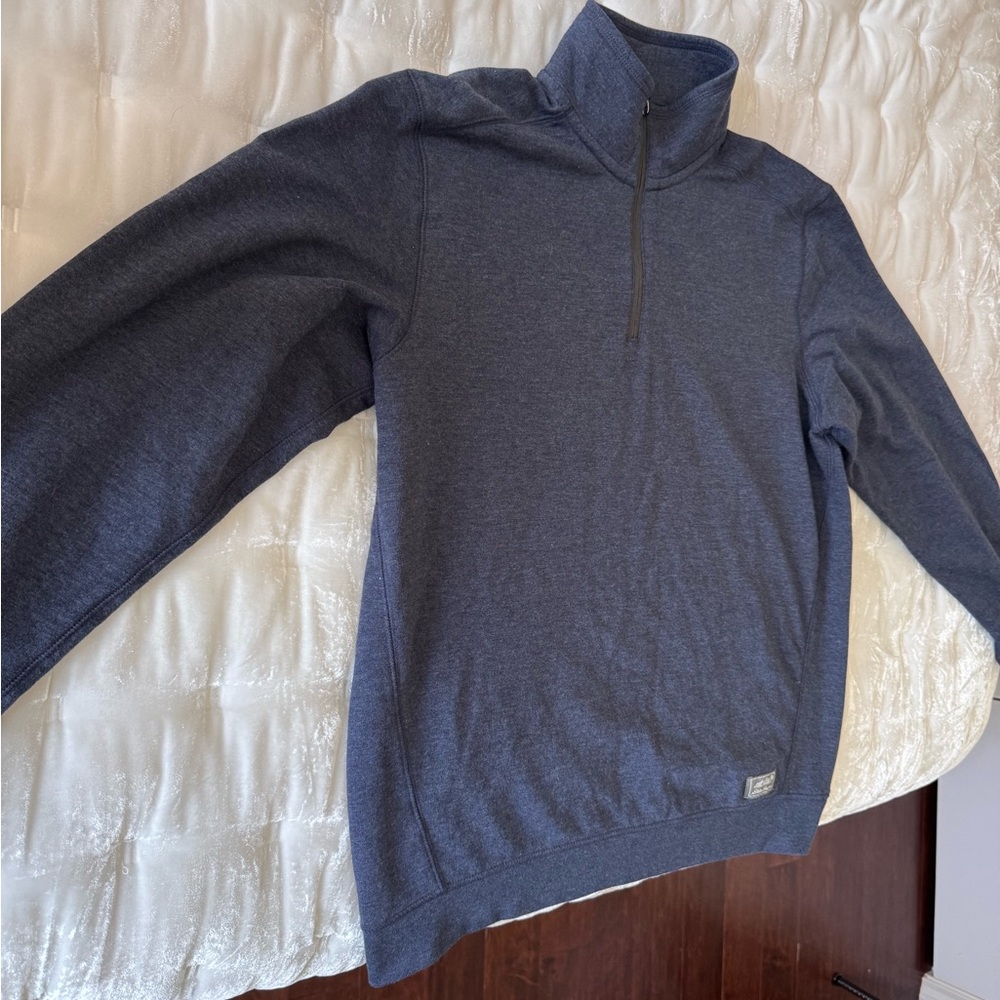 Eddie Bauer Men's Blue Gray Quarter-Zip Sweater
